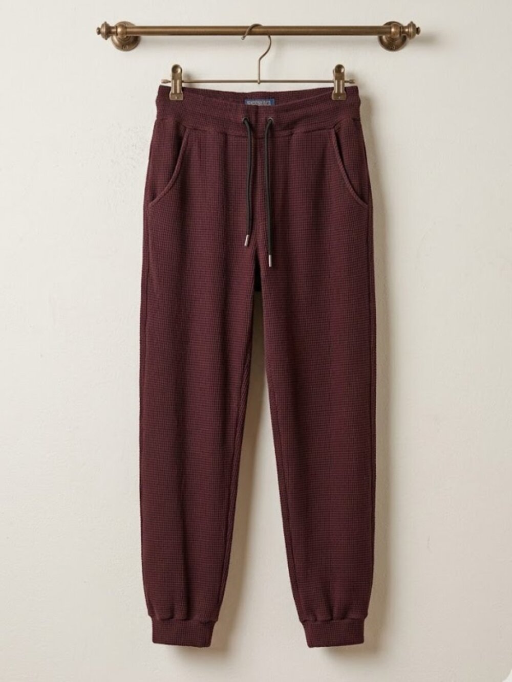 Negative Underwear Waffle Knit Jogger in Cerise - Slouchy Loungewear - Size Smal